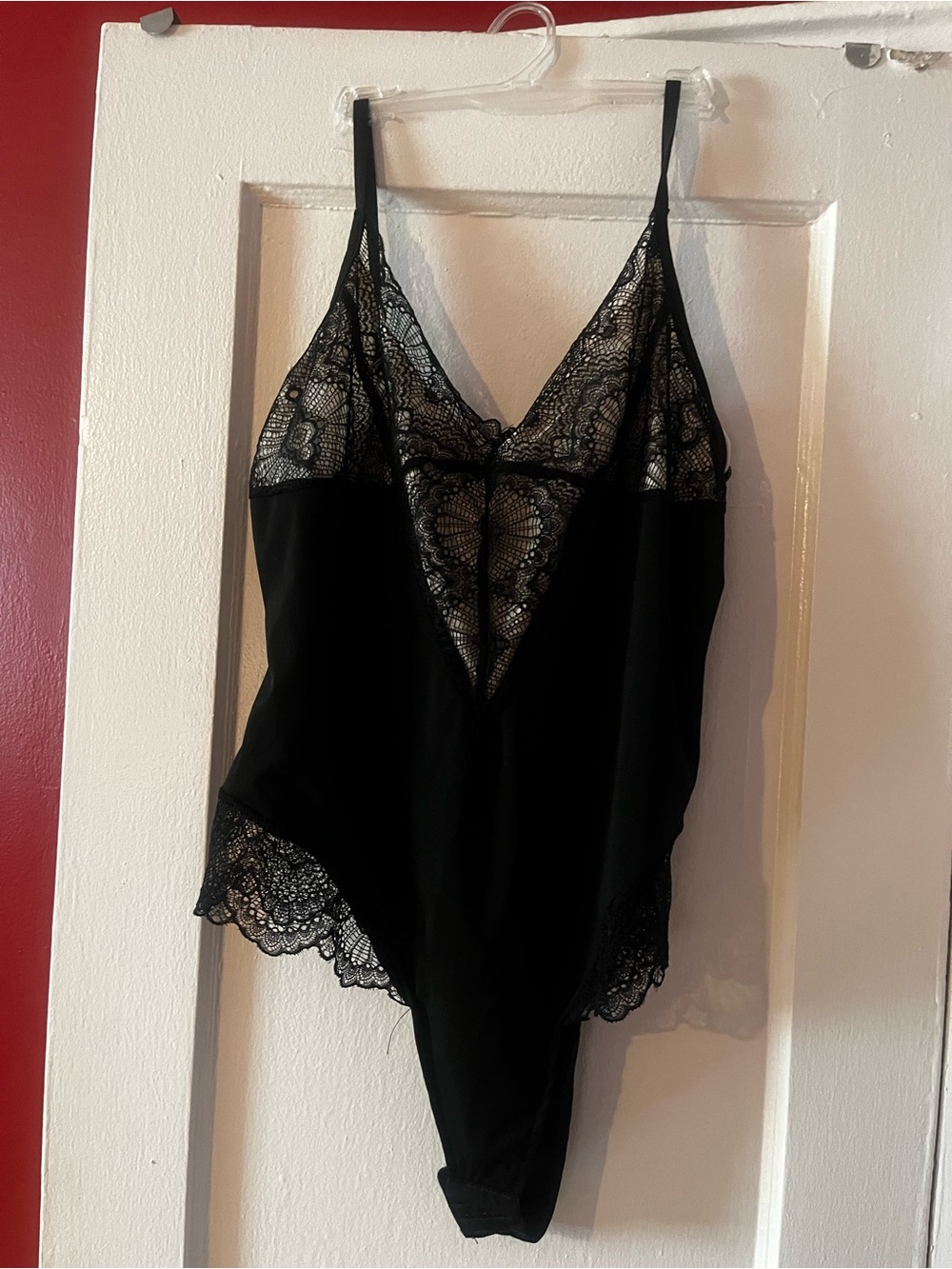 Black Lace-Trim Bodysuit Intimate